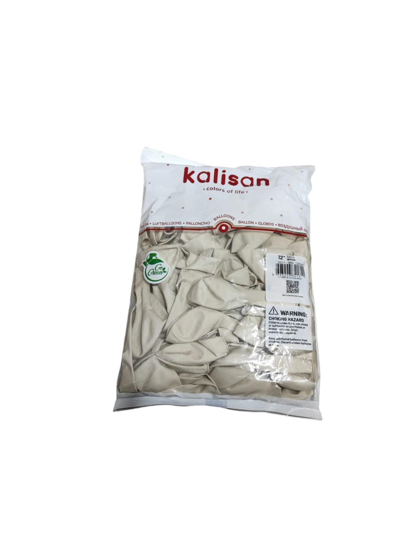 Toptan Kalisan Retro Beyaz (White) Balon 12 İnç 100'lü