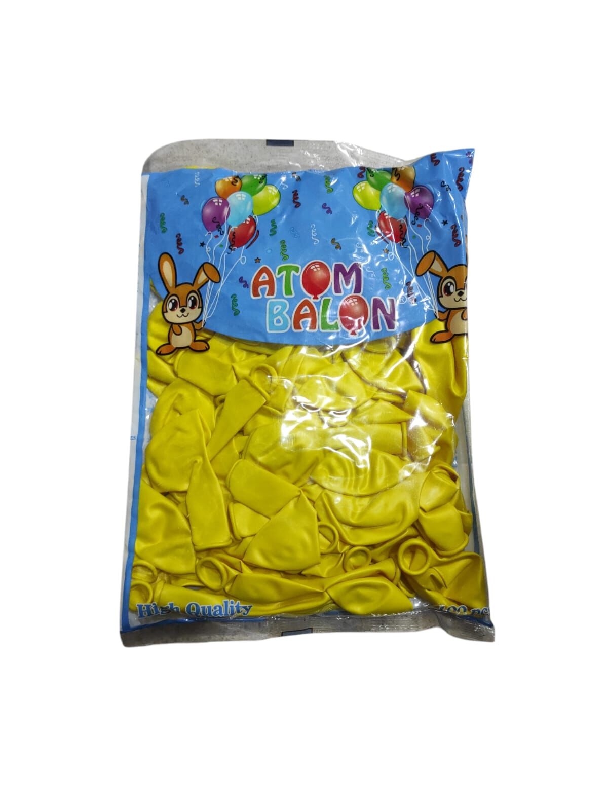 Toptan Atom Metalik Sarı Balon 12 İnç 100'lü