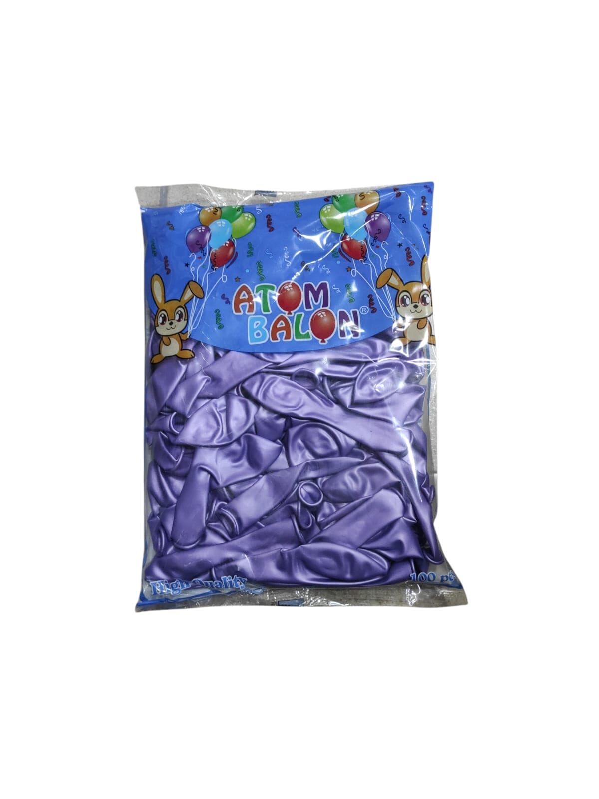 Toptan Atom Metalik Lila Balon 12 İnç 100'lü