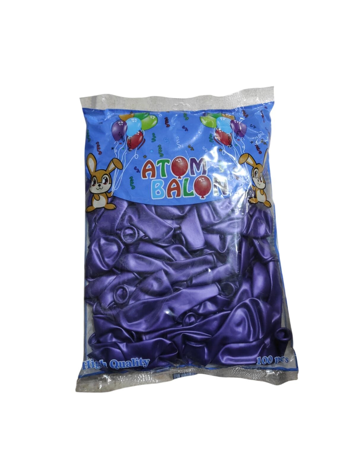 Toptan Atom Metalik Mor Balon 12 İnç 100'lü
